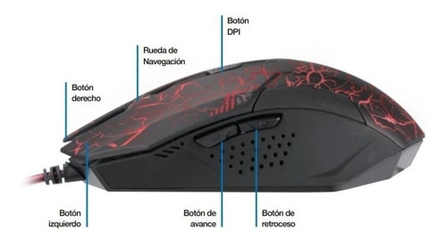 Imagen 2 de 3 de Mouse Gaming 3d Bellixus Xtech-st
