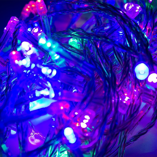 Imagen 2 de 6 de Serie Navideña 100 Led Luz Multicolor 8 Funciones 7 Mts