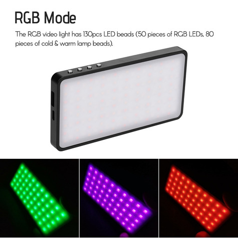 Panel De Luz Led Rgb Manbily Mfl-07 Portátil Para Video