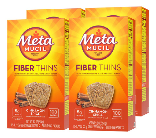 Metamucil Fiber Thins, Suplemento Diario De Fibra De Cásca.