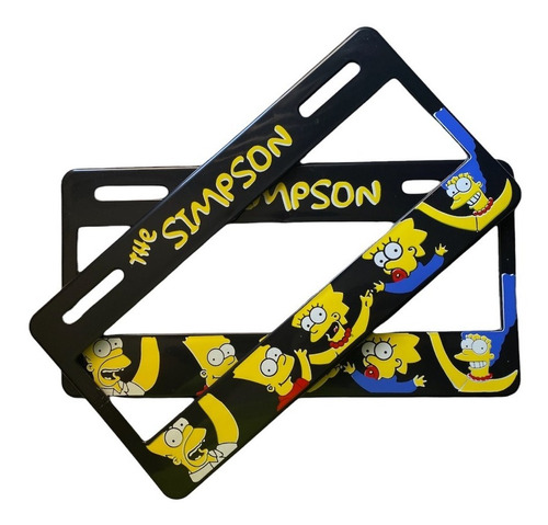 Par De Marcos Portaplacas Genericos Familia Los Simpsons