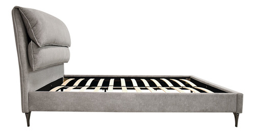 Cama Con Base Queen Size Lujosa Sofisticada Color Gris