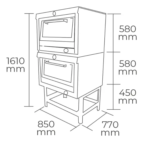 Horno Industrial Maigas 1 Camaras Enlozado 58x65 Cms/dechaus