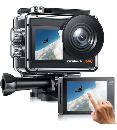 Imagen 1 de 6 de Cámara Campark X40 Vlogging 4k 20mp Doble Pantalla Tactil Wi