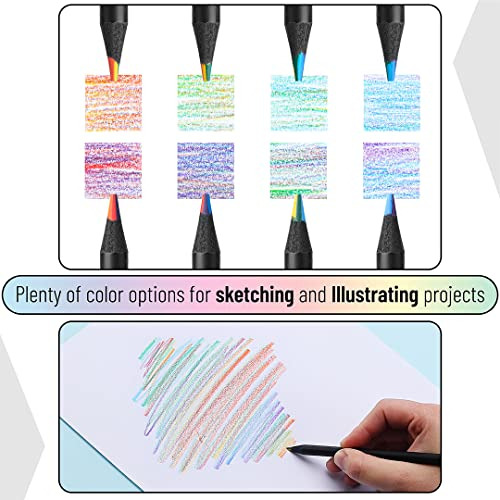 Mr. Pen- Lápices Arcoíris, Paquete De 12, 7 Colores En 1 Láp