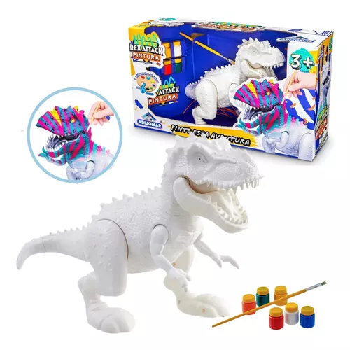 Dinossauro P/ Pintar Boneco Dino Rex Tinta Colorir Infantil