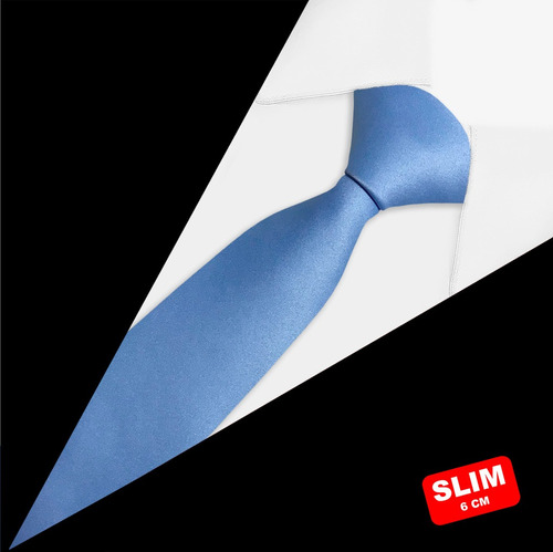 Gravata Slim Lisa Azul Serenity