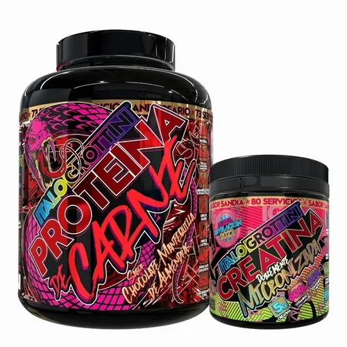 Pack Proteina De Carne 5.2lb Y Creatina Italo Grottini 80s.