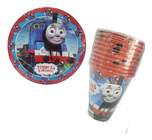 Tren Thomas.  Kit Fiesta Para 20 Niños, Platos, Vasos