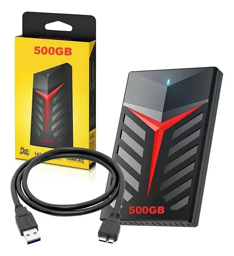 HD Externo 500GB USB 3.0 Hitachi Slim Portátil Preto para PS4 Xbox