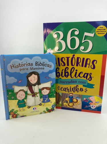 Kit Com 1 Livro 365 Historias E Uma Bíblia Do Bebê Meninos