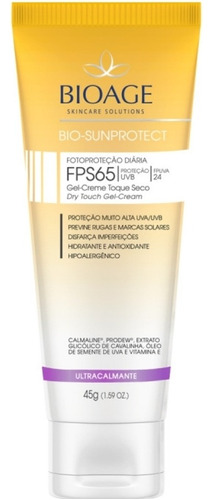 Protetor Facial Ultracalmante e Antioxidante Fps65 Incolor 45g - Bioage	