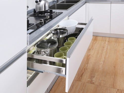 Gaveton Cesta De Acero Inoxidable Para Mueble De 60cms *h
