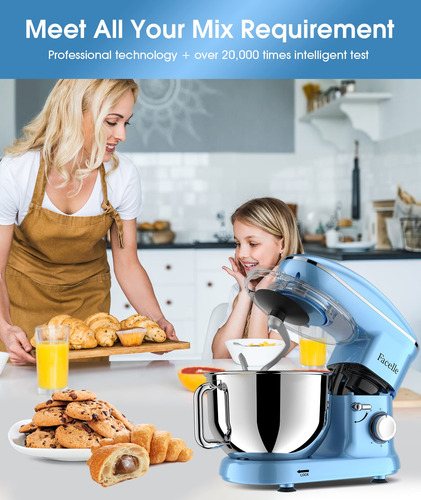 Batedeira Facelle 660w 6,5l Com 3 Acessórios Azul