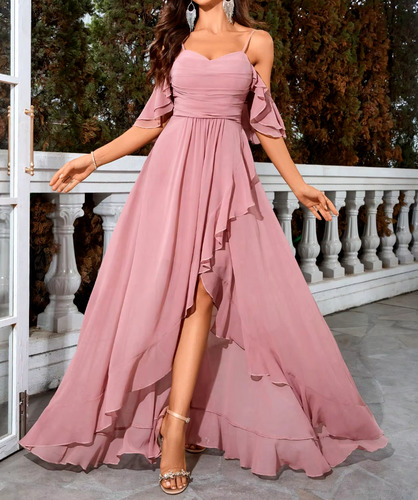 Vestido Festas Com Cinto Plissado Embrulhar Simples Glamour