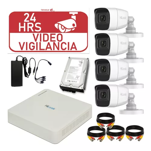 Kit de videovigilancia con 4 cámaras de 2 MP