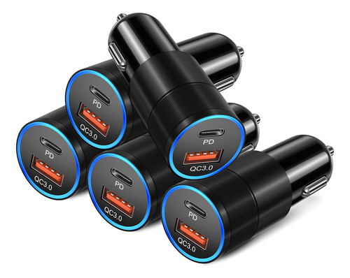 Adaptador Cargador Coche Usb C 5 Unidad Bangfun 36 W Doble V