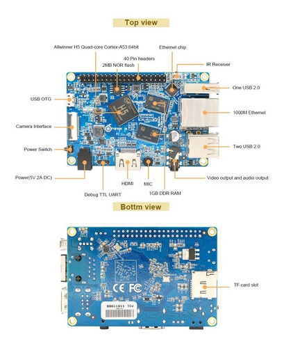 Mini Pc Orange Pi Pc 2 H5 Quadcore 64 Bit 1 Gb Ddr3 Red