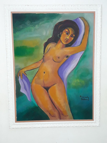 1790- Kennedy Bahia Ost 71x92 Com Moldura. Figura Feminina. (Usado)