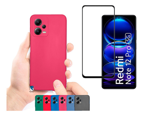 Vidrio Templado Para Xiaomi Note 12 Pro 5g + Funda Silicona