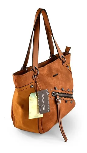 Carteras Importadas Eco Cuero Mujer Tachas Squash Cierre