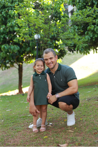 Kit Pai E Filha Camisa Polo E Vestido Cores