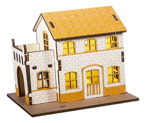 4 Casa En Miniatura Iluminada, 9,8 Cm X 7,5 Cm X 9,3 Cm