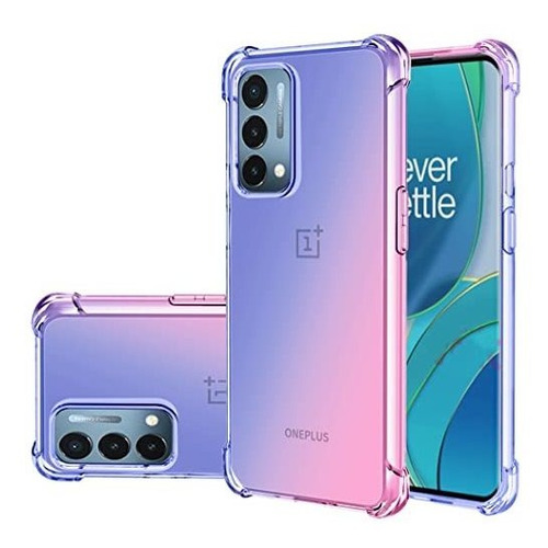 Funda Para Oneplus Nord N200 5g Azul Con Rosa Degradado