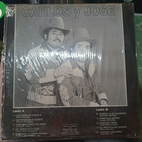 Carlos Y José Una Rosa De Castilla Vinil,lp,acetato (Usado)