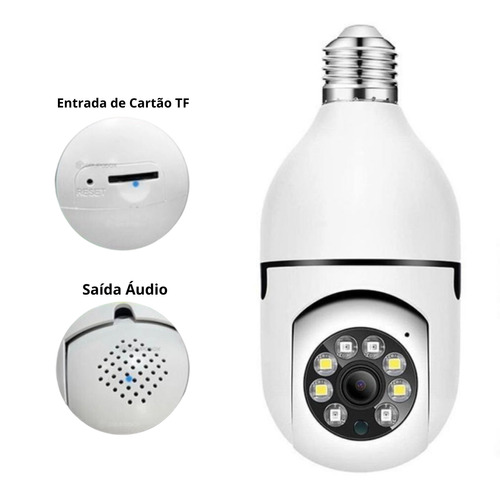 Camera Ip Inteligente Lampada Panoramica Yoosee Wifi Espiã Cor Branco