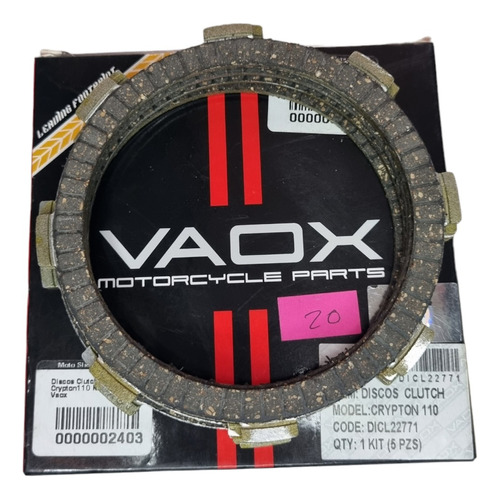 Discos Clutch X5 Yamaha Crypton 110 Vaox