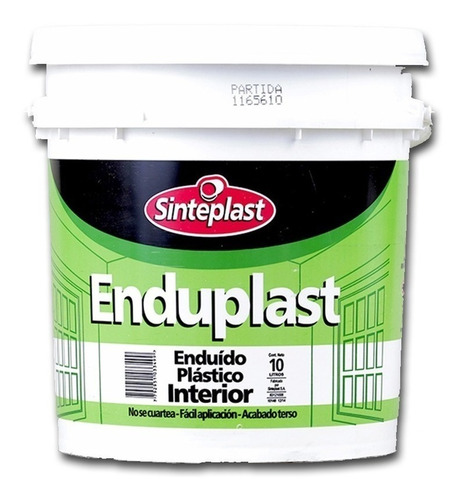 Enduplast Enduido Plastic Interior Sinteplast 10kg Recuplast