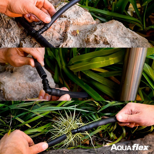 Manguera Caño Polietileno Riego De 1/2 X 10 Metros Aquaflex Color Negro