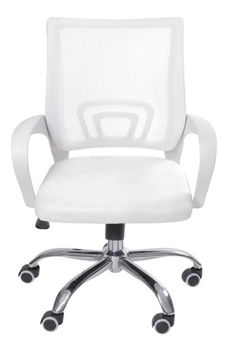 Silla de escritorio BoxBit Tok baixa com relax base rodízio ergonómica  blanca con tapizado de mesh