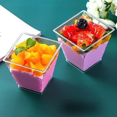 Merkaunis 100 Piezas Tazas De Postre De 4 Oz Con Cucharas Ta