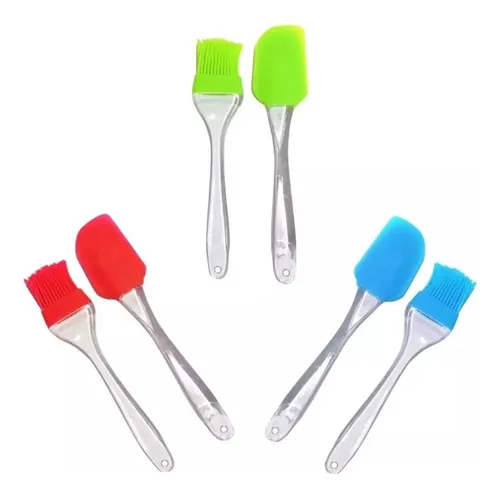 comprar Set Espatula Y Pincel De Silicona Mango Acrilico  Reposteria