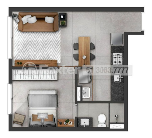 Imagem 2 de 28 de Apartamento, 1 Dormitórios, 40.94 M², Farroupilha - 206739