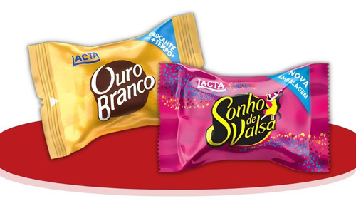 Bombons Lacta - 4 Ouro Branco 1kg + 4 Sonho De Valsa 1kg