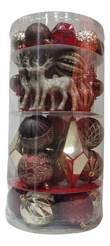 Cilindro De 50 Ornamentos Navideños Holiday Time