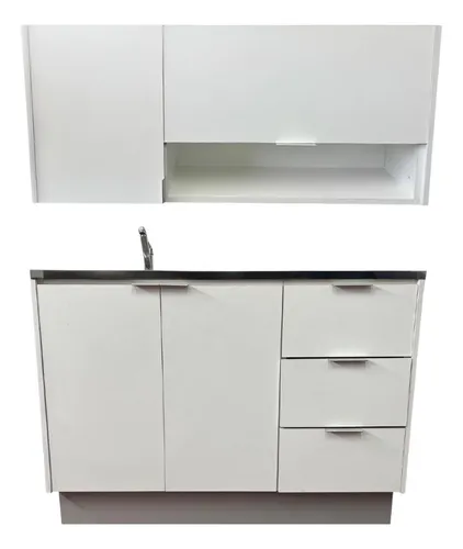 Combo 1,20mts Bajomesada + Alacena + Bacha Elle Table`s Ac
