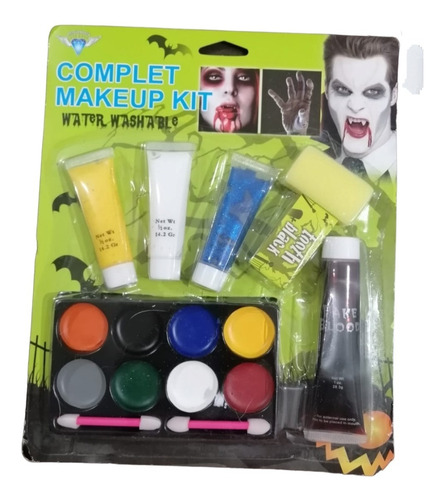 Kit 11 Pinta Caritas Aplicador + Sangre Falsa Halloween 