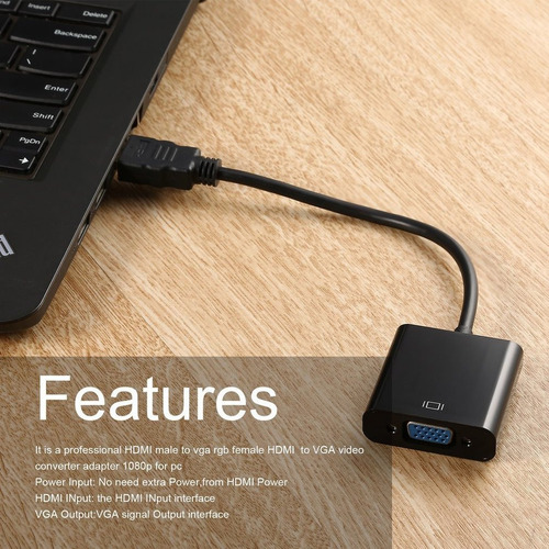 Adaptador Macho Hdmi Para Fêmea Vga Rgb
