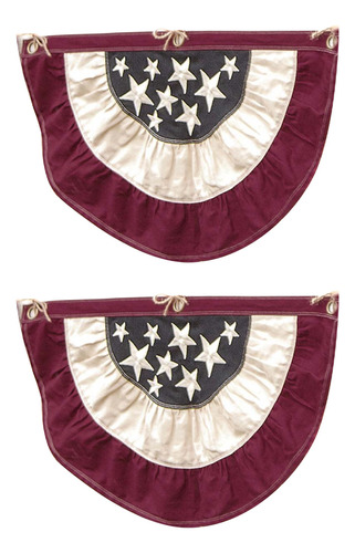 Banderín Americano Plisado En Forma De Abanico, Decoración D