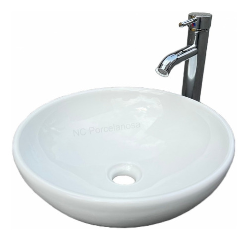 Lavabo-ovalin Redondo De Sobreponer 39 Cm Mod. Siena