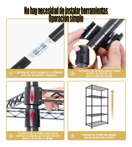 Estantería Resistente De 4 Niveles Con Ruedas Simple Deluxe