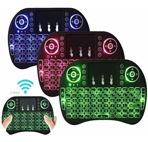 Mini Teclado Inalámbrico Airmouse Android Smart Tv Iluminado