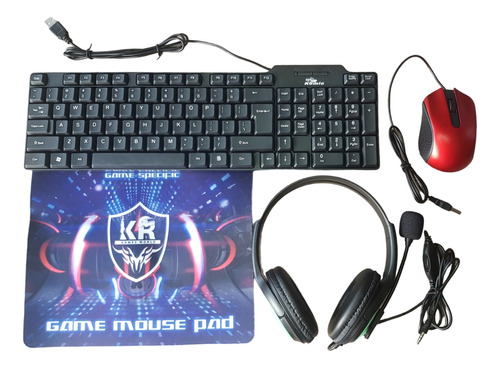 Kit Gamer 4 En 1 Diadema Microfono +mousepad +teclado +mouse