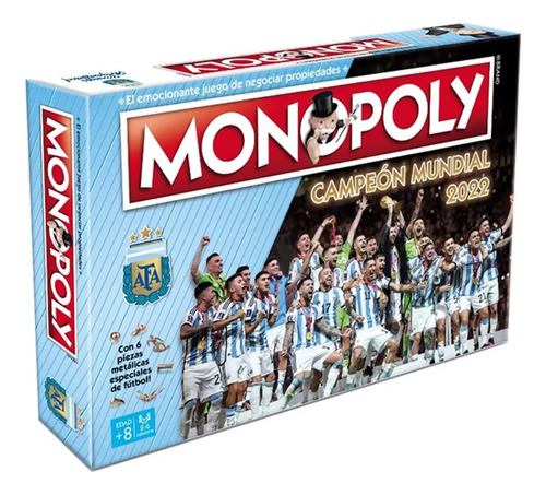 Juego De Mesa Monopoly Argentina Campeón 2022 Fichas Metal