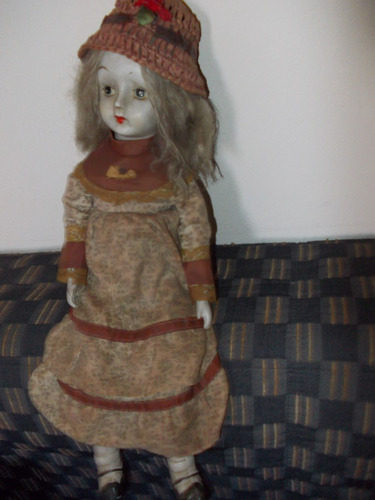 Muñeca De Porcelana Alemana 45 Cm Antigua Impecable (Usado)