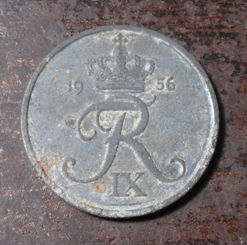 Dinamarca Escasos 5 Ore 1956 - Frederik Ix - Km#843.2